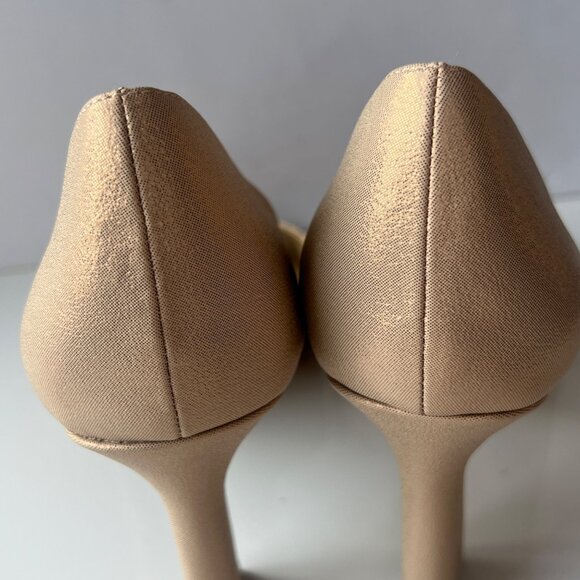 Naturalizer Open-Toe D'Orsay High Heels Gold Faux Leather Womens Size 10W - Picture 10 of 13